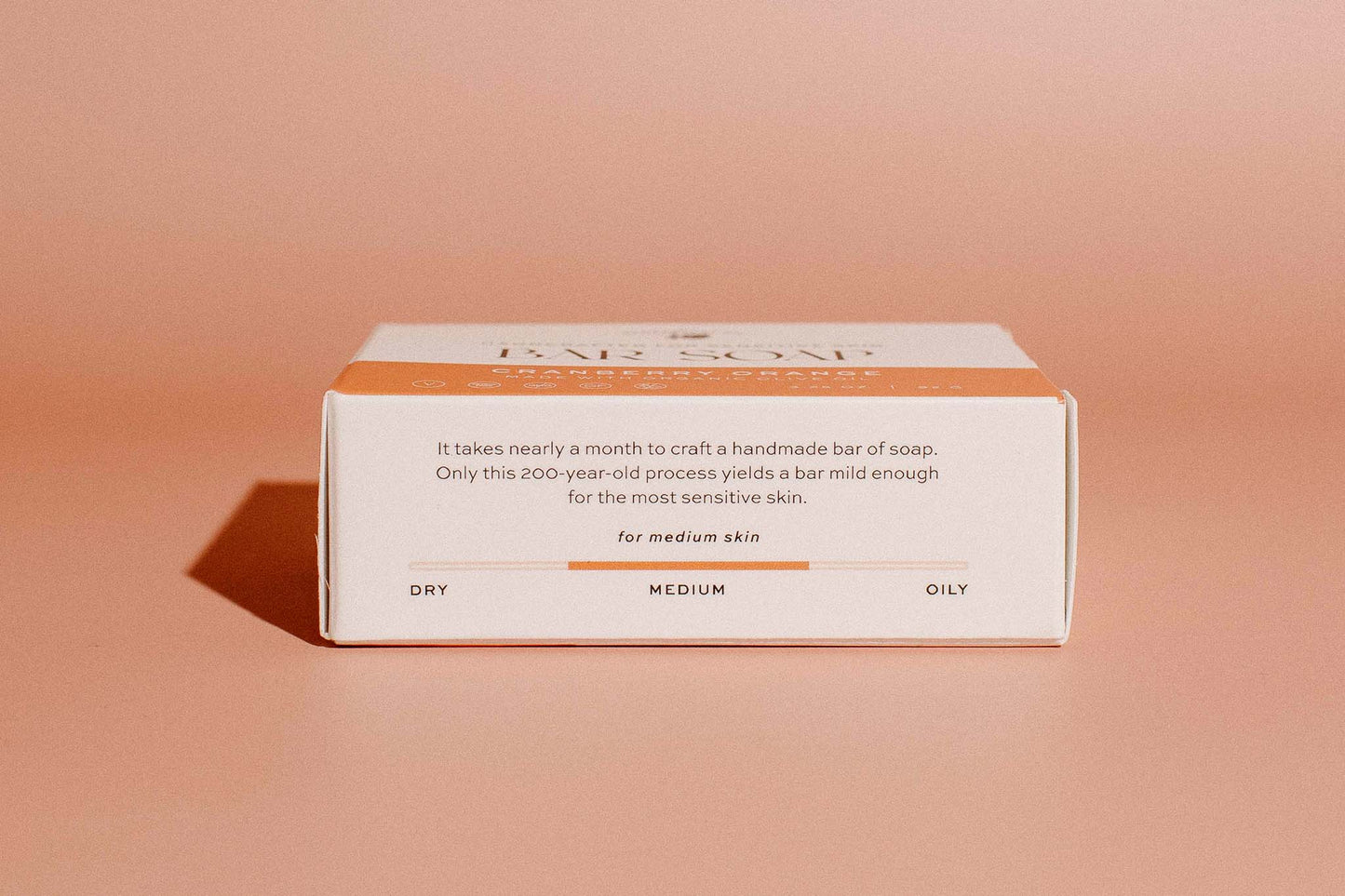Cranberry Orange Bar Soap made with olive oil and other natural ingredients. Free of artificial ingredients and handcrafted for sensitive skin.