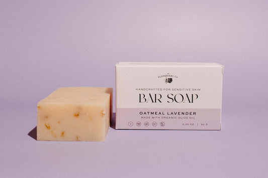 Oatmeal Lavender Bar Soap made with Organic Olive Oil, handcrafted for sensitive skin