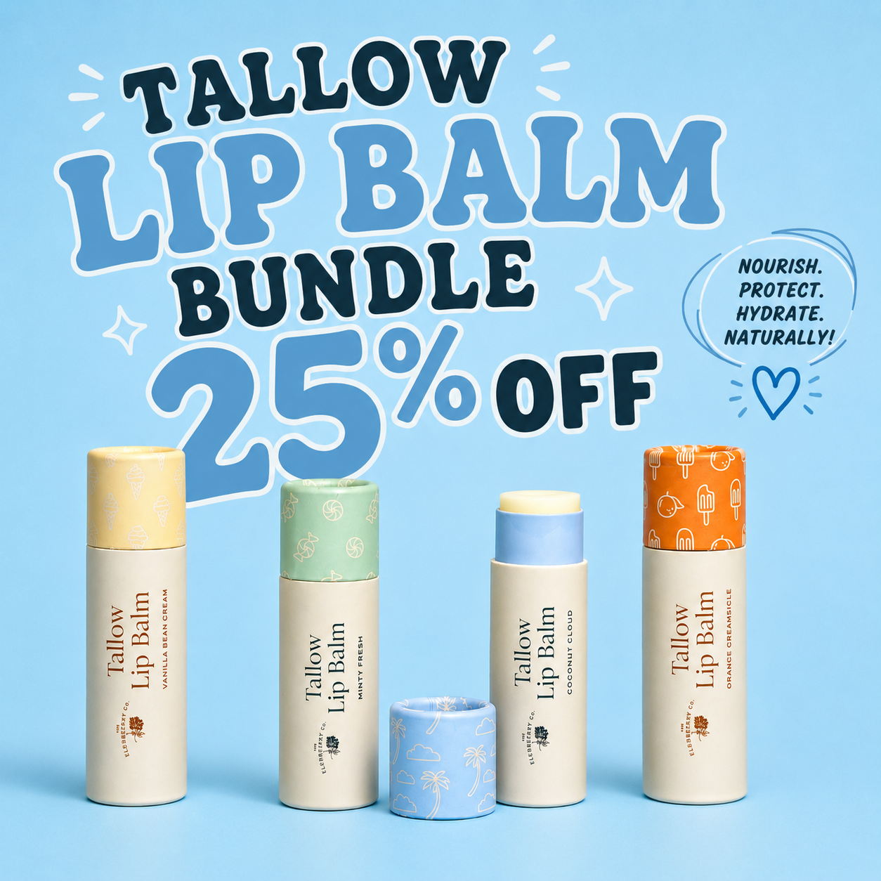 Tallow Lip Balm Bundle 25% Off