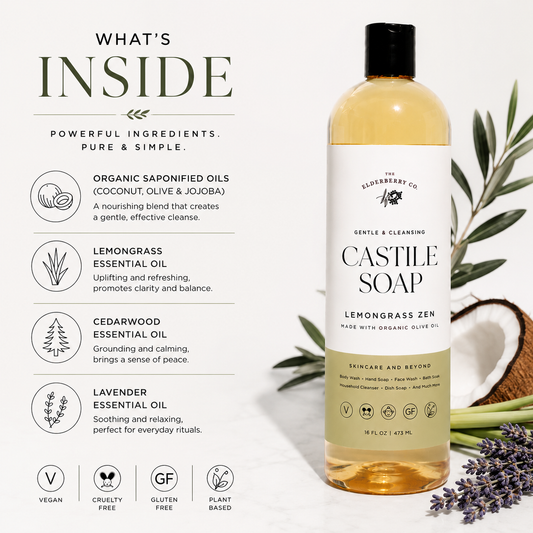 Castile Liquid Soap - Made with Organic Oils