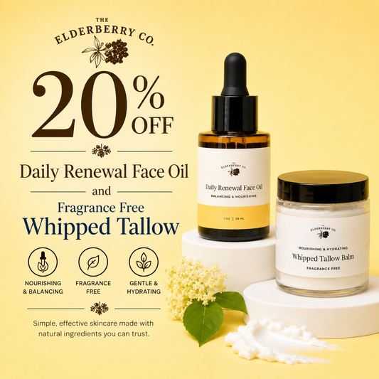 Face Oil + Fragrance Free Whipped Tallow Balm 20% Off