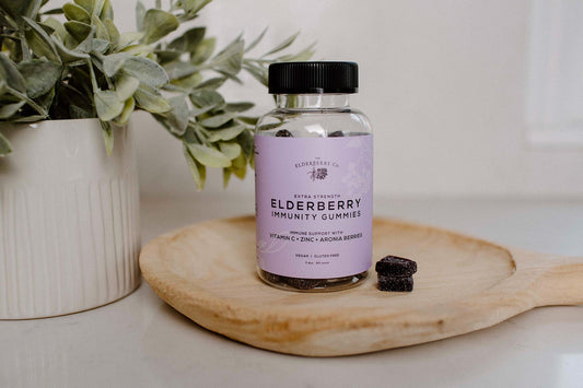 Elderberry Immunity Gummies with Vitamin C, Zinc, and Aronia Berries, Vegan and Gluten-Free