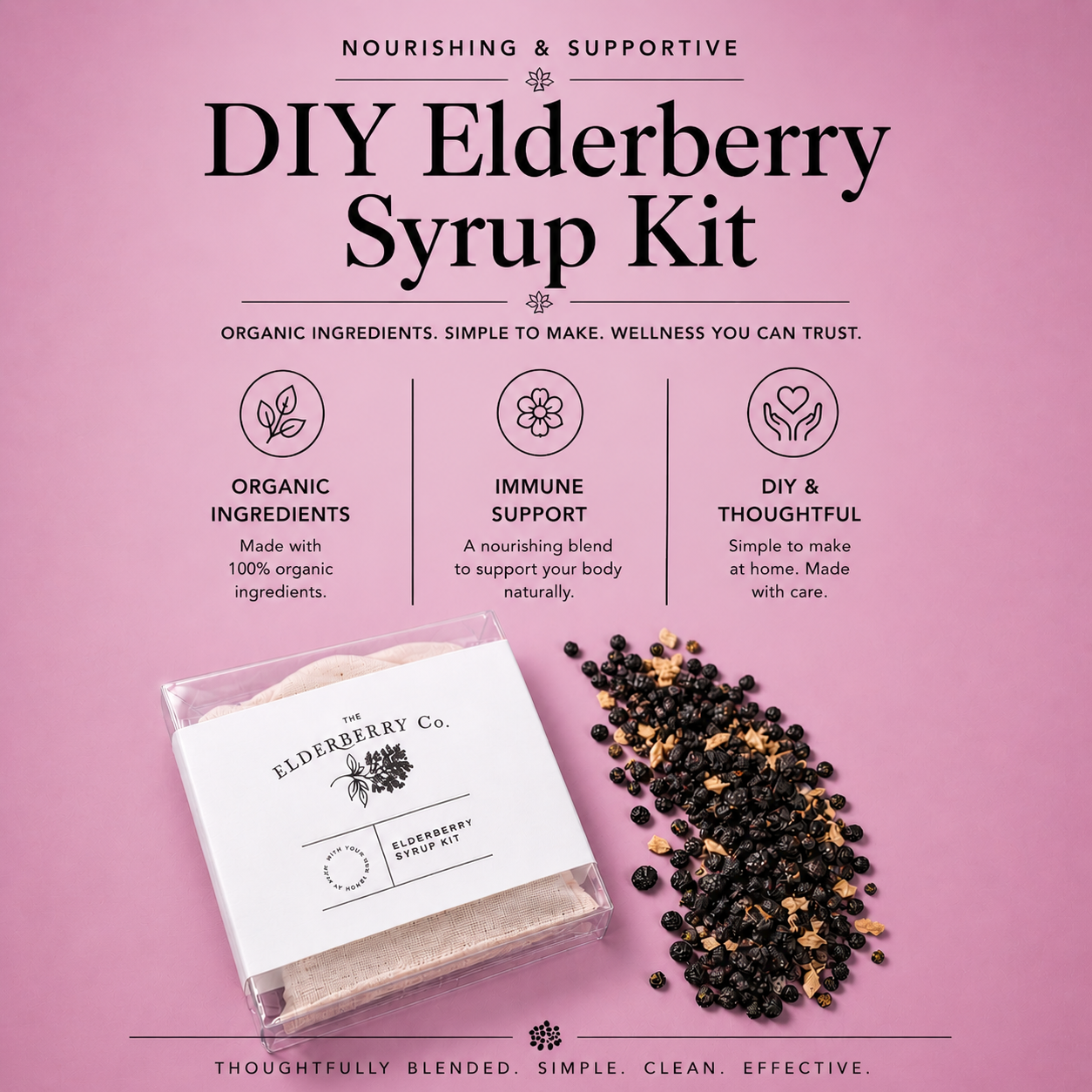 Elderberry Syrup DIY Kit with Organic Elderberries