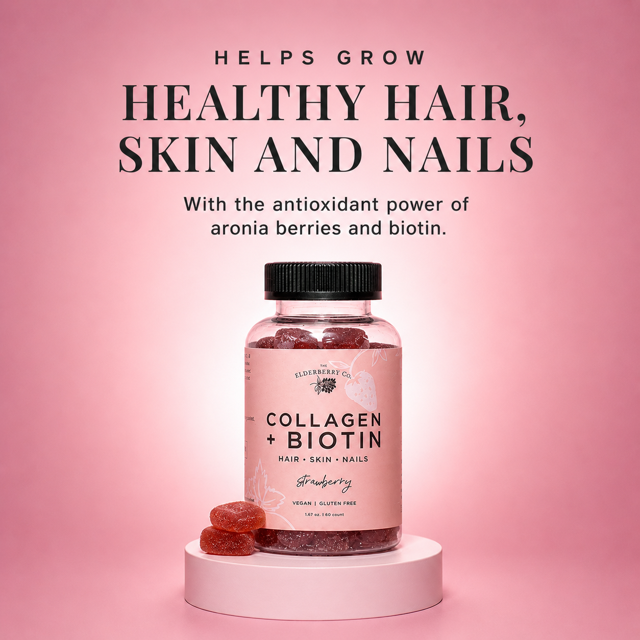 Collagen Boost + Biotin Gummies with Aronia Berries