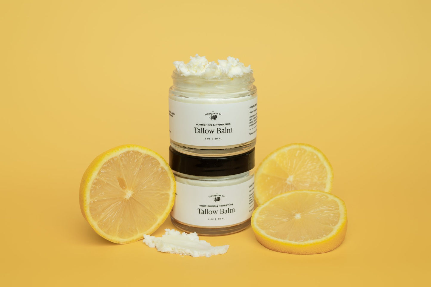 Whipped Tallow Balm with Elderflower & Lemon Essential Oils 2 oz