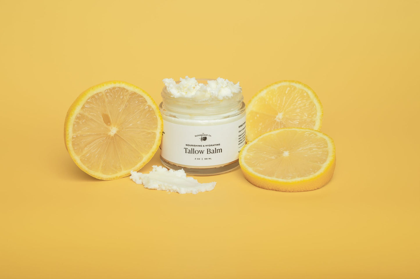 Whipped Tallow Balm with Elderflower & Lemon Essential Oils 2 oz