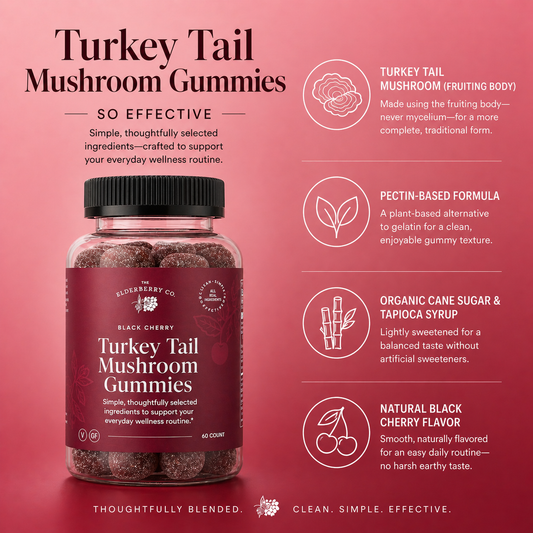 Turkey Tail Mushroom Gummies with Fruiting Body Mushroom Extract