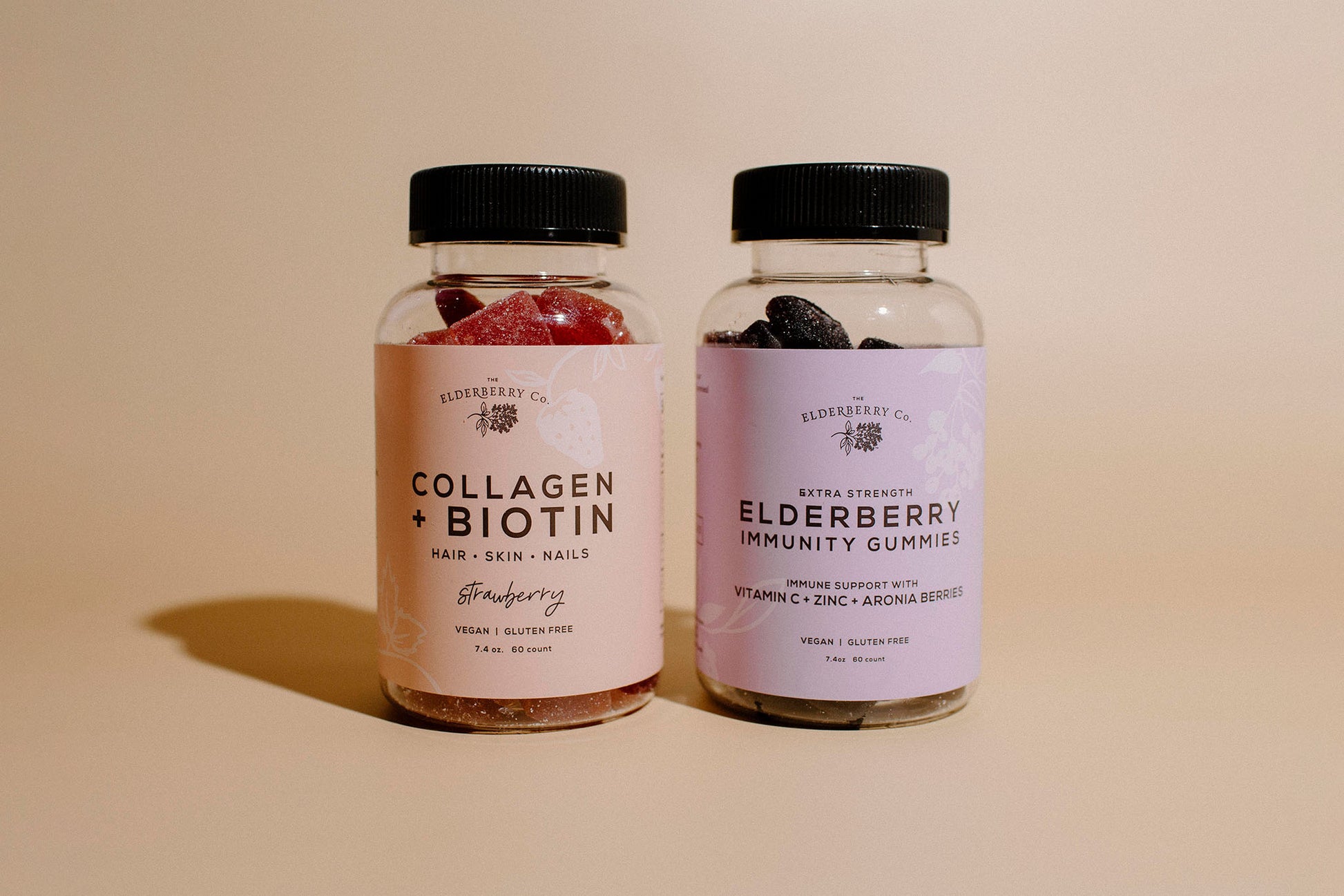 Elderberry Immunity Gummies & Collagen + Biotin Gummies Bundle - 25% Off