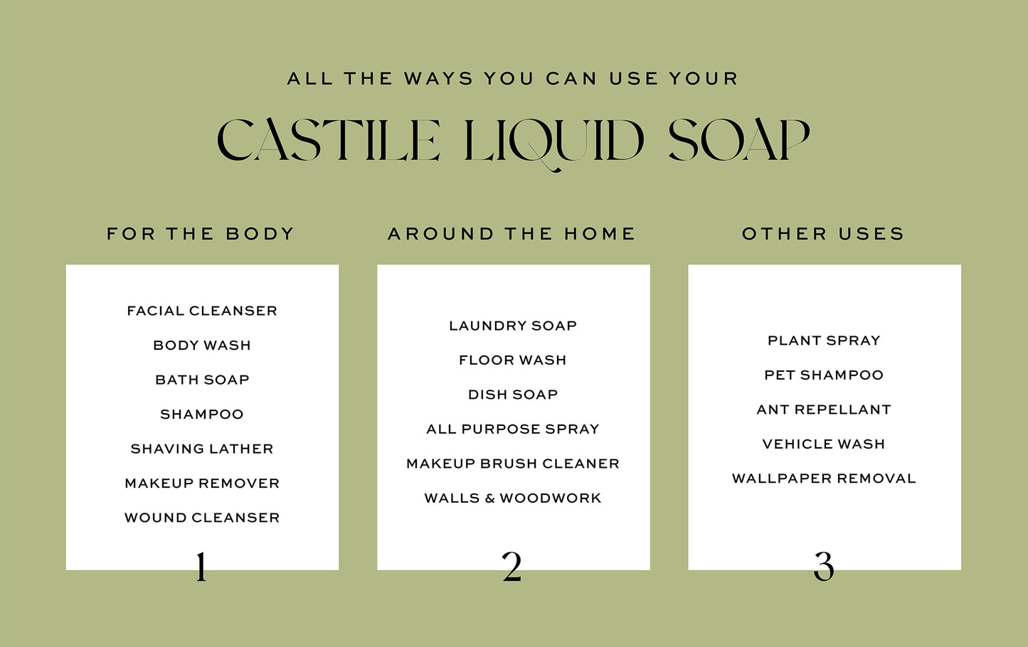 Castile Liquid Soap - Made with Organic Oils
