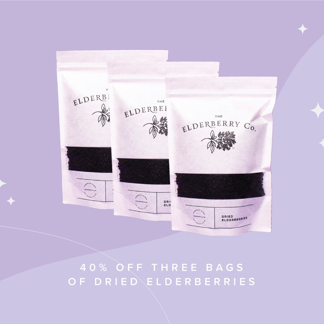 3 Dried Elderberry packs